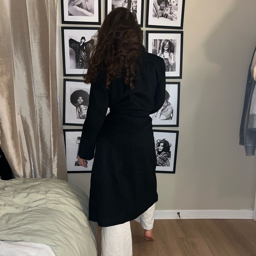 100% Wool Black Double-Lined Coat